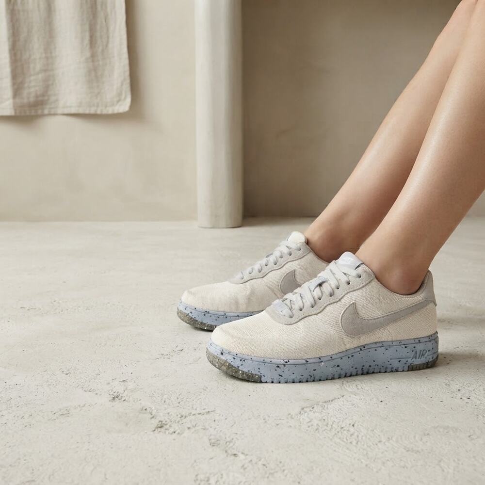 Nike Air Force 1 Crater Flyknit 'Pure Platinum' DC7273-100 Women's size 9.5